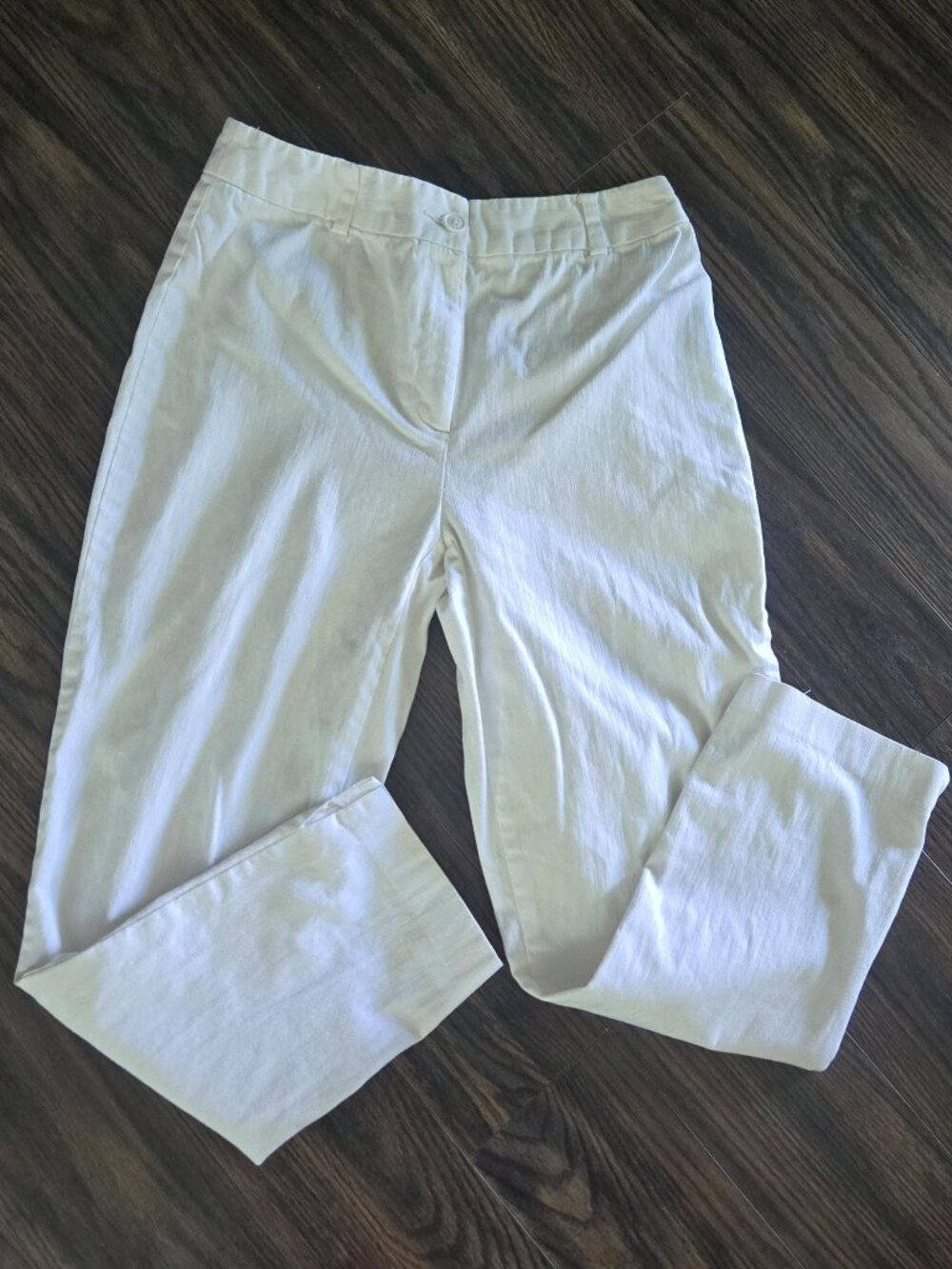 EAST 5TH Classic Style Cotton/Spandex Straight Leg White Pants SIZE 6